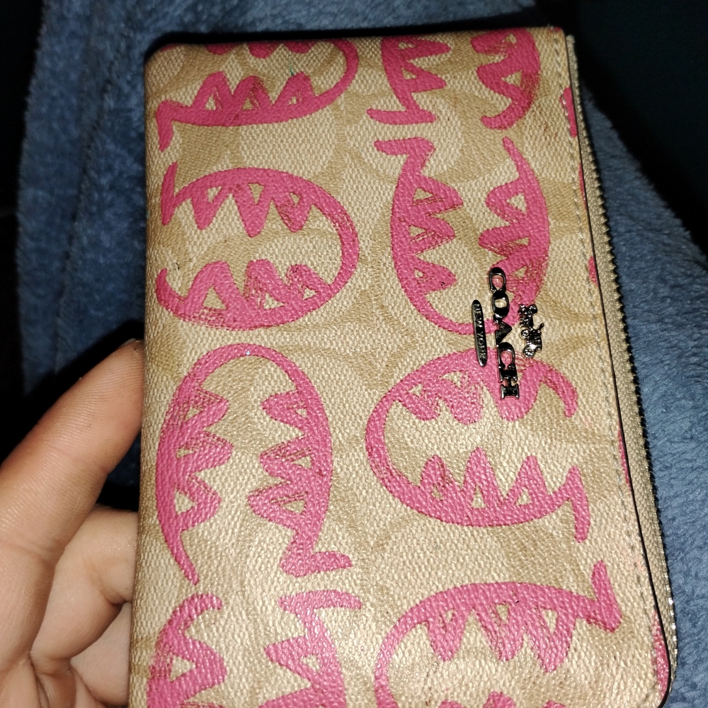 Coach Tan and Pink Women's Wallet